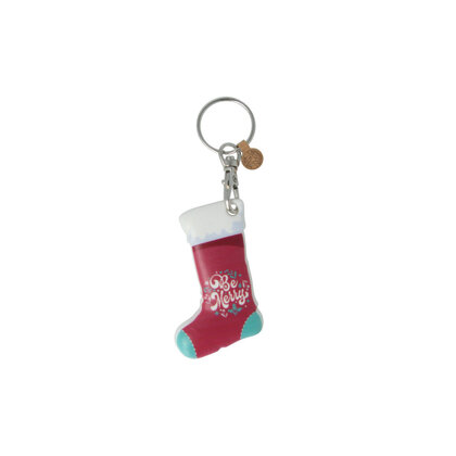 Recycled Christmas dECOration Stocking Keyring