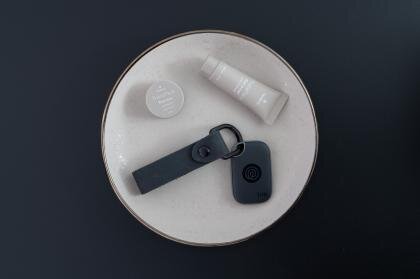 New Tile Pro with Full Grain Leather Key Fob