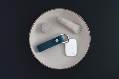 New Tile Pro with Full Grain Leather Key Fob