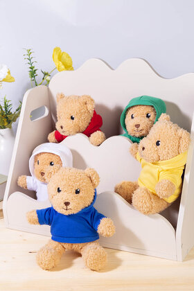Hobear RPET plush teddy bear with hoodie